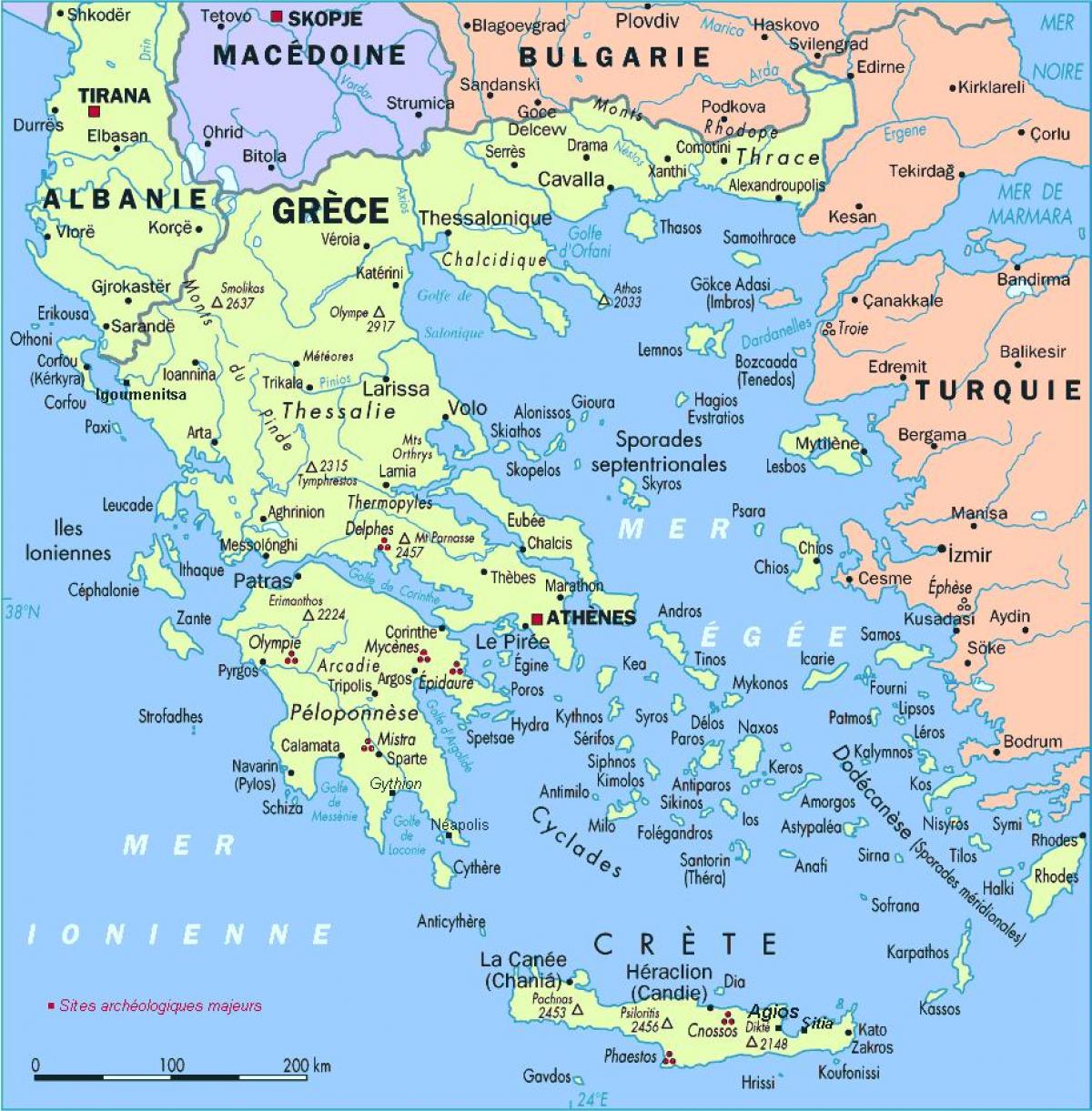 harta Grecia cu insulele