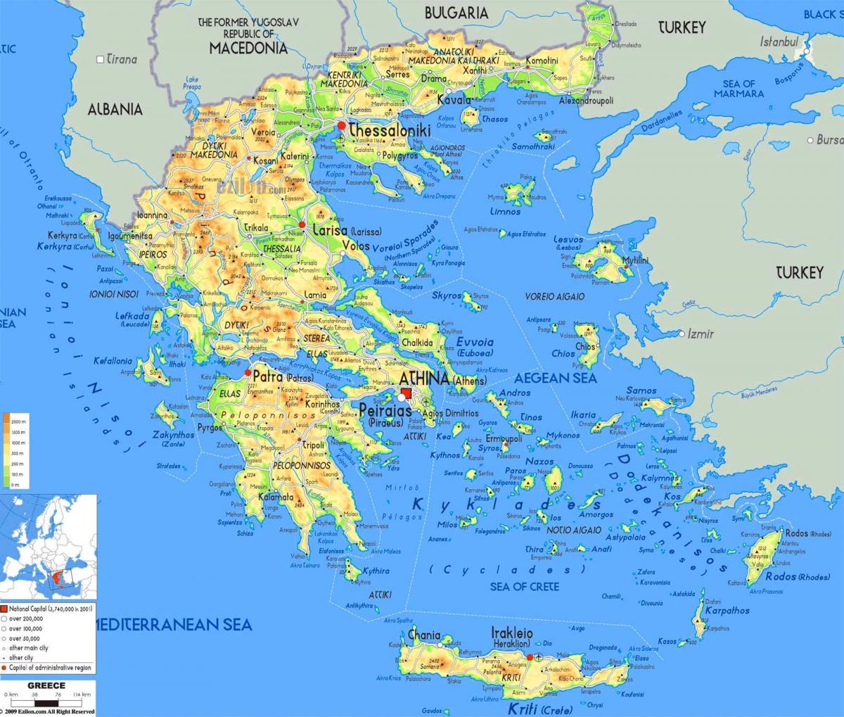 harta insulele grecești
