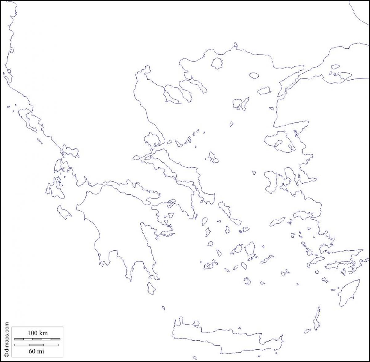 Grecia hartă goală