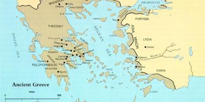 Grecia antică pe o hartă a lumii